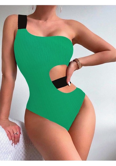 Deep Beach Çizgili Özel Kumaşlı Cut Out Mayo Db200727m 001