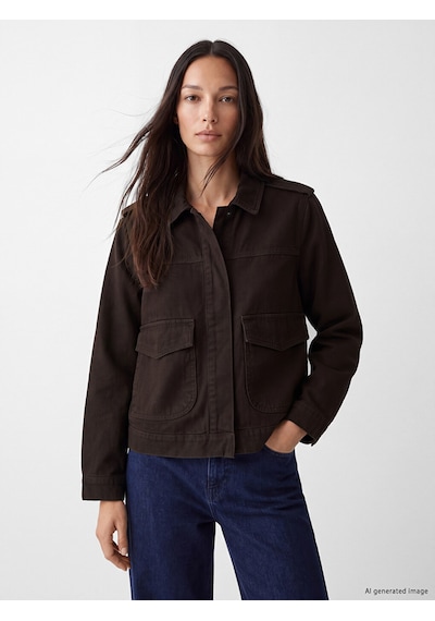 Lcwaıkıkı Classic Kahverengi Gabardin Kadın Gömlek Ceket