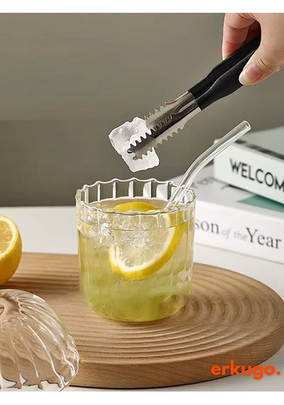 Cam Kapaklı Pipetli Borosilikat Sunum Bardağı, Isıya Dayanıklı Bardak, Kahve Bardağı 450 Ml Mocha