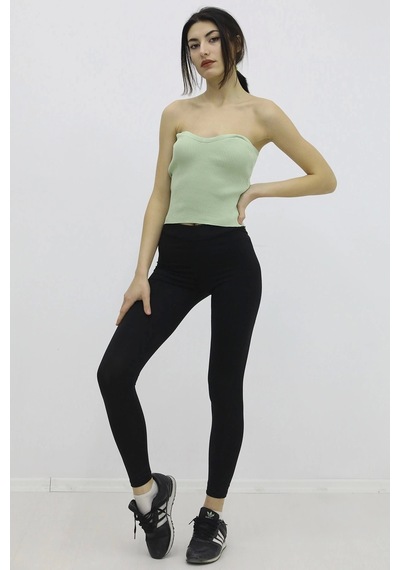 Saklımoda Likralı Triko Büstiyer Yeşil - P-019895 Çok Renkli