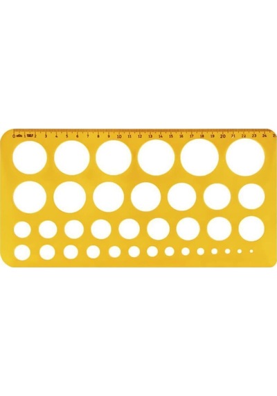 Hatas Daire Şablonu 25 Cm 1-36 Mm Çok Renkli
