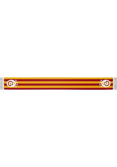 Galatasaray Lisanslı Büyük Logolu Gri T-shirt Ve Çubuklu Şal Atkı Gri