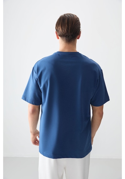 Air Jones Tommy Life Parlament Pamuklu Kalın Yumuşak Dokulu Oversize Fit Baskılı Erkek T-shirt - 88373 Parlament