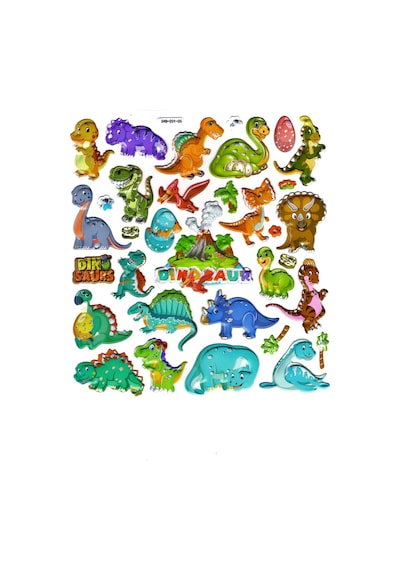 Sticker Kabartmalı Defter Planlayıcı Etiket Syd231-05 - 20x18cm- Sevimli Dinazorlar