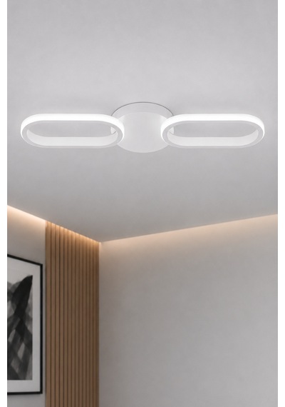 Hilton 2'li Led Plafonyer Avize Beyaz Işık