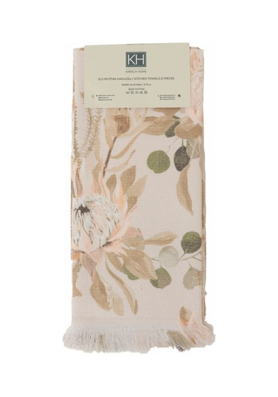 Karaca Home Garden %100 Pamuk Mutfak Havlusu 2'li 60 x 40 CM Bej