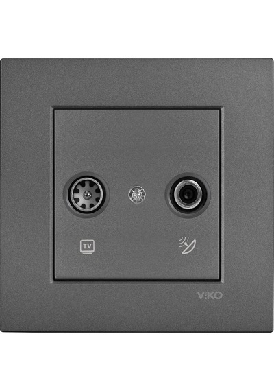 Viko Artline Novella Füme Tv-sat İkili Uydu Prizi Sonlu Çerçeveli