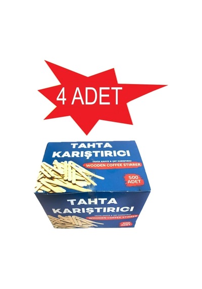 Tahta Çay Karıştırıcı Ahşap Çay Karıştırıcısı 500 Lü 4 Paket Pppp 11 X 18 Cm