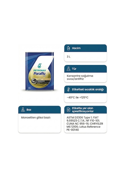Petronas Paraflu Up 3l Konsantre Antifriz Oat Fıat 9.55523 Kırmızı