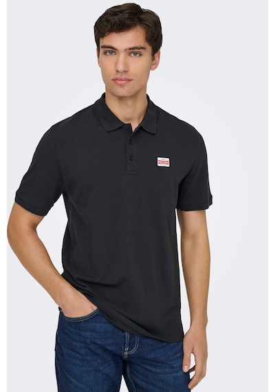 Only & Sons Erkek Polo Yaka T Shirt 22036883 Siyah Siyah