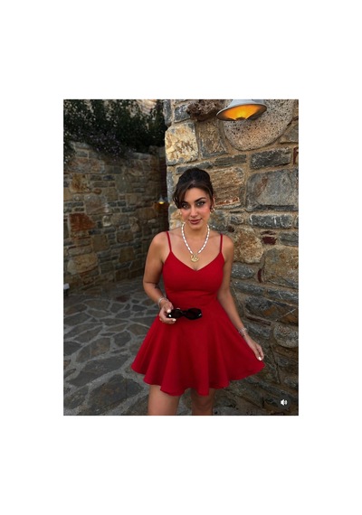 Gigi Wardrobe Rouge Mini Şortlu Elbise Kırmızı Kırmızı