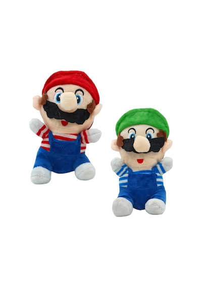 İthal Kumaş Süper Mario Kardeşler Mario Luigi 2'li Set Figür Peluş Oyuncak Uyku Oyun Arkadaşı 20 Cm.