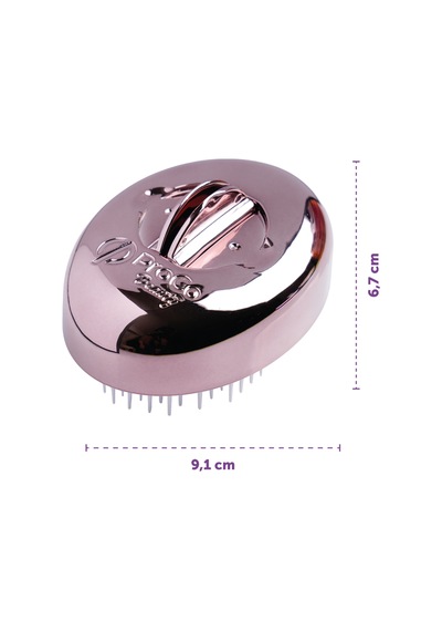 Premium Shinybrush Saç Fırçası - Kendini Temizleyen, Aynalı, Çanta Boy - Compact Detangling To Go Kahverengi