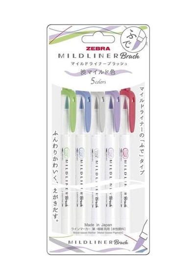 Zebra Mildliner Fırça Uçlu + Fosforlu Kalem Çift Uç Wft8-5c-nc-n Beyaz