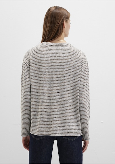 Mavi - Bisiklet Yaka Çizgili T-shirt 1613600-91236 Gri