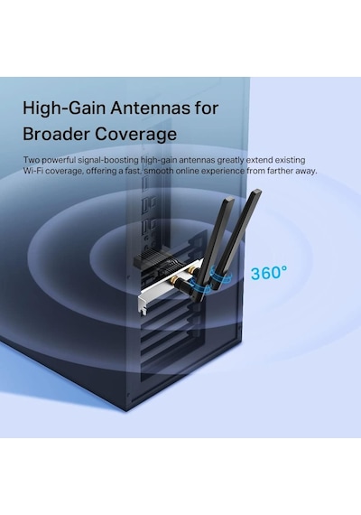 Archer Tx55e, Ax3000 Mbps, İki Anten, Özel Soğutucu, 1024-qam, Ultra Düşük Gecikme, Intel Wi-fi 6 Yonga Seti, Wind