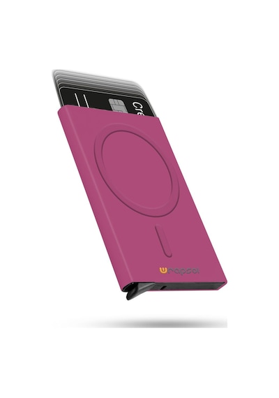 Wrapsol Magsafe Mekanizmalı Kartlık Rfid Korumalı Alüminyum Otomatik Kredi Kartlık Renkli Parlak Saks Mavi Mat Pembe Mat Pembe