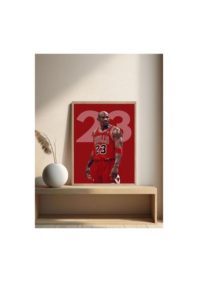 Poster Michael Jordan Ahşap Çerçeveli Basketbol Tablo Çok Renkli - 869074240 Çok Renkli