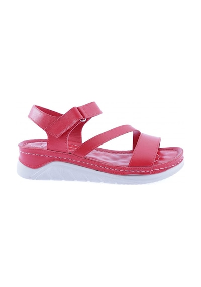 Dgn 6102 Kadın Yan Çapraz Bantlı Bilekten Bağlı Sandalet 6102-2106-R0766 Kırmızı