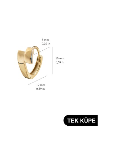 Goldkupe 14 Ayar Altın Tek Minik Halka Küpe 0,62 Gr-6312
