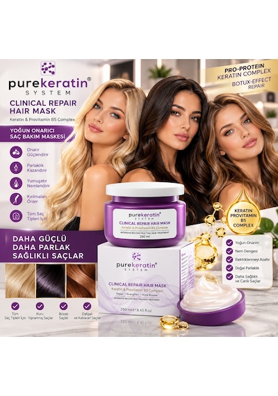 Purekeratin System Clinical Repair Hair Mask Yoğun Onarıcı Saç Maskesi 250 Ml