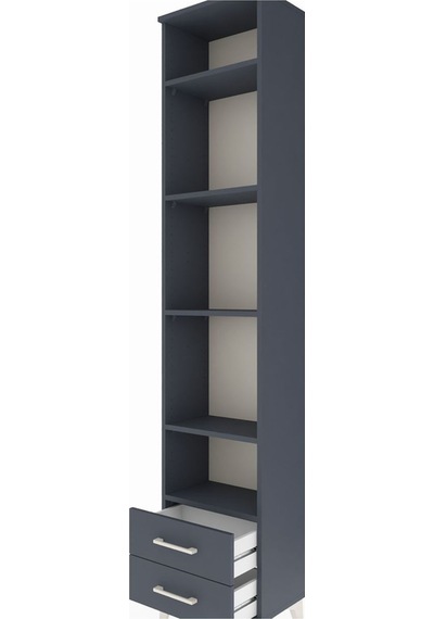 Arges Dolap 5 Raflı 2 Çekmeceli 44x30x221 Antrasit-antrasit Antrasit