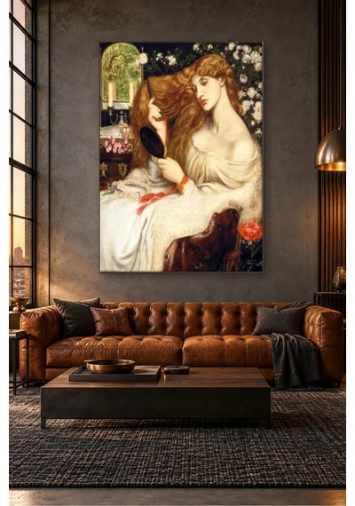Fida Rossetti Saçlarını Tarayan Lady Lilith Canvas Tablo Çok Renkli