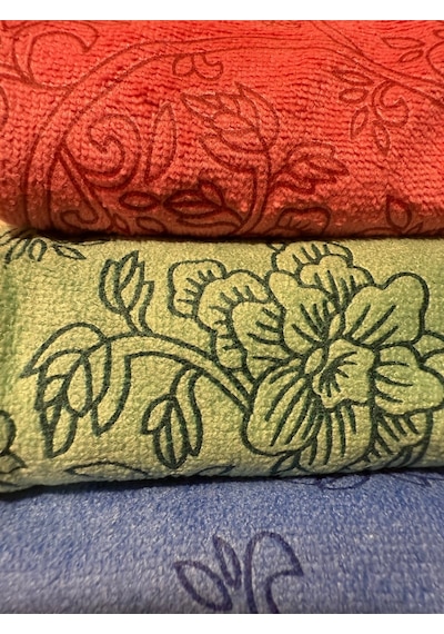 3 Adet Microfiber Çiçek Desenli Mutfak Temizlik Bezi 30 30 Leke Tutmaz Koku Yapmaz Diğer