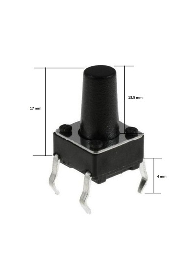 Koodmax-Push Button Buton Tach Switch 6X6 10'Lu Paket - Farklı Boyutlar 6X6 15Mm