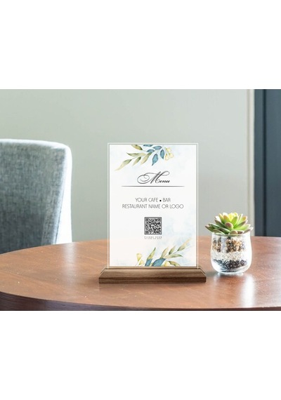 Bk Gift Restoran & Cafe & Barlara Özel Ahşap Standlı Pleksi Qr Kod Menü, Cafe&bar İçin Qr Kodlu Tabela, Qr Kodlu Masa Dekoru-12