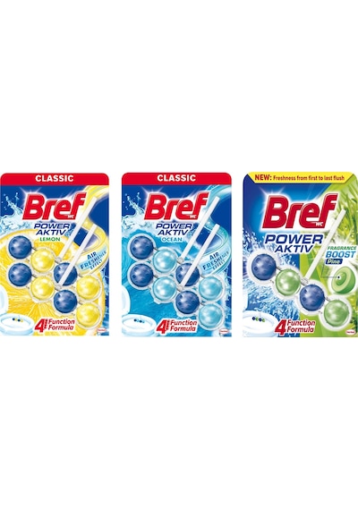 Bref Power Aktiv Wc Temizleyici Blok 2'li Okyanus Limon Ve Çam 3 Lü Set