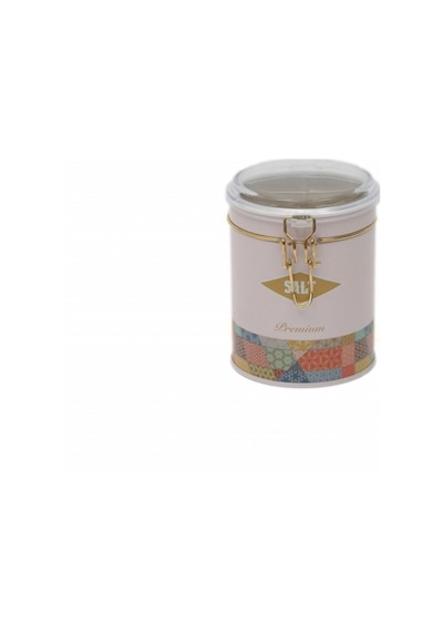 Morocco Pink Desenli Kilitli Kapaklı Yuvarlak Metal Kutu, 9 X 11 Cm, 0.6 Lt