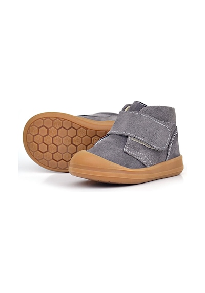 Rakerplus Yoohoo Hakiki Deri Koyu Gri Cırtlı Unisex Bebek Bot Gri