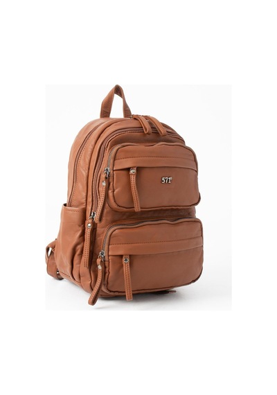 571 Collections Yıkanmış Deri Sırt Çantası Taba Model: 571-14-11u