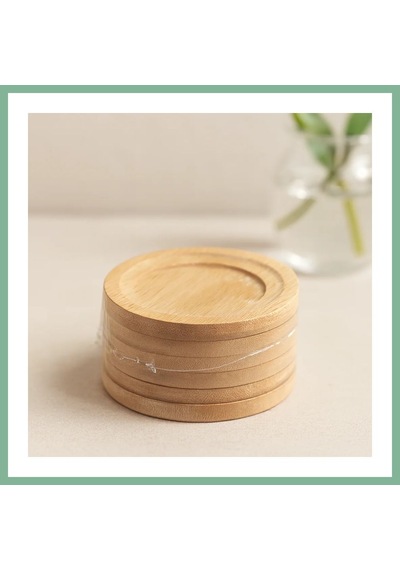 Bşkvirgo Bambu Ahşap Çay Tabağı 6'lı - 9.7 Cm Bsk2026