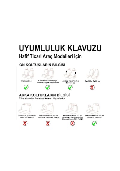 Renault Kangoo Express 2+1 Parçalı Lüx Deri Oto Koltuk Kılıfı Ön Arka Takım Eagle Tam Siyah