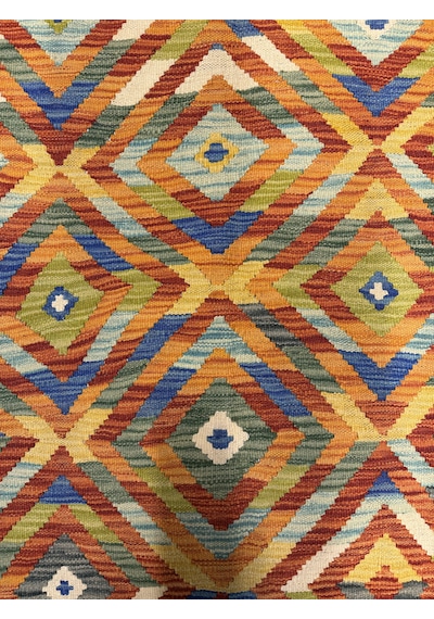 El Dokuma Afgan Kilim 100% Yün Kök Boya Elsanat Eserı İle Harıka Model Çok Renkli