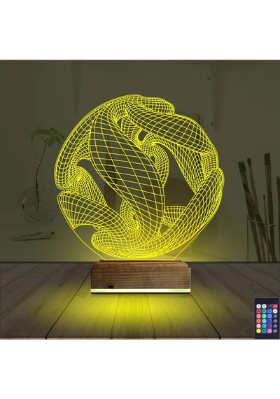 Luvivia Geometrik Dekoratif 3d Lamba - Masa Gece Lambası V4 Şeffaf