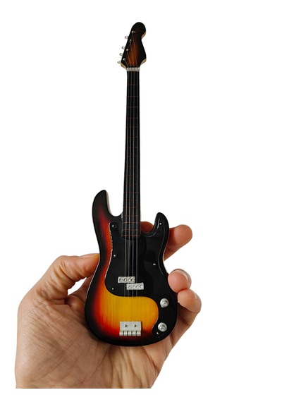 El Yapımı 1/4 Ölçek Minyatür Elektro Bas Gitar Fender Precision S