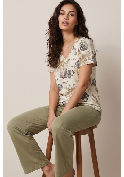 Siyah İnci Viskon Örme Pijama Takım26119131 Çok Renkli