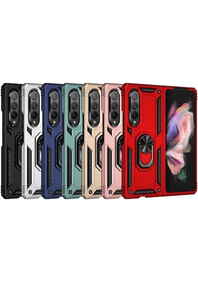Galaxy Z Fold 3 Kilif Zore Vega Yüzük Standli Zirh Kilif 526078521