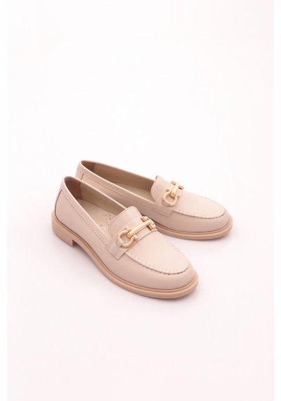 Dgn 6007 Kadin Loafer Ayakkabi Ekru