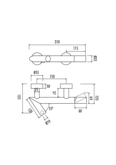 Creavit St2500 Straw Banyo Armatürü Krom