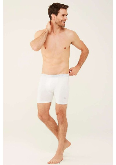 U.S. Polo Assn. U.s Polo Assn. 80454 Erkek 3'lü Uzun Paçalı Boxer-beyaz Beyaz