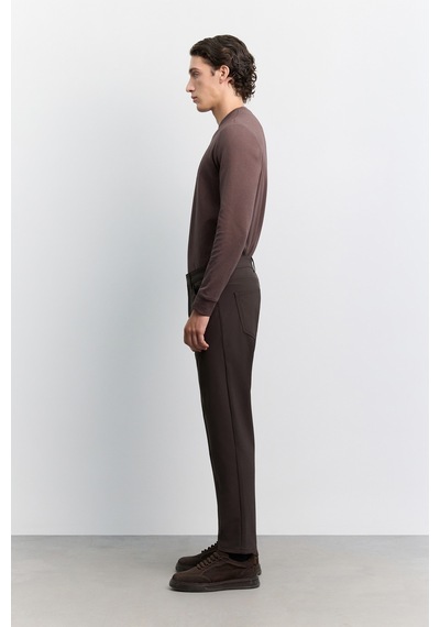 Avva Erkek Kahve 5 Cep Teknik Comfort Slim Fit Pantolon A62y3062