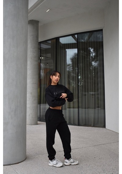 Ellore Australia Eşofman Takımı Sweatshirt Jogger - Siyah Baskılı Oversize Şardonlu Bisiklet Yaka Siyah Ellore Australia Eşofman Takımı Sweatshirt Jogger - Siyah Baskılı Oversize Şardonlu Bisiklet Yaka Siyah