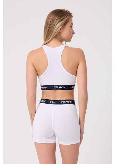 Athleshorts Yüksek Bel Kadın Uzun Boxer Şort-3097 Beyaz
