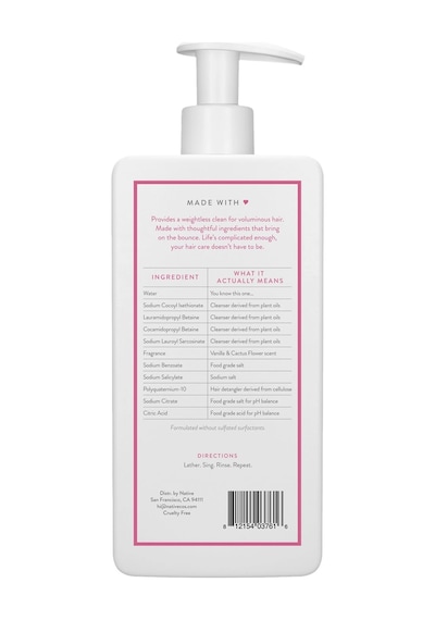 Native Vanilla & Cactus Flower Hacimlendirici Şampuan 487ml Tüm Saç Tipleri