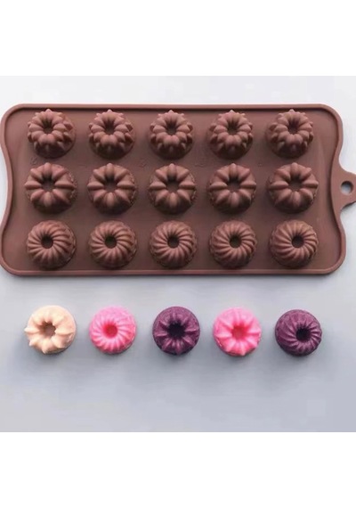 Silikon Kek Kalıp Minik Donut Kalıbı Şeker Hamuru Jelibon Silikon Kalıbı Çok Renkli