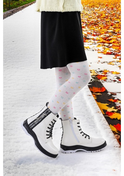 Kiko Kids Termo Taban Kız Çocuk Bot 622 Çatlak Beyaz